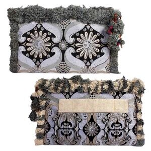 NWT* LUMILY‎ Laptop Case / Oversized PomPom Clutch- Handmade in Thailand